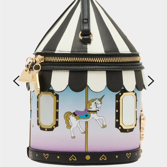 Betsey Johnson Charming Carousel Women Bag - Black and White - Picture 1 of 6